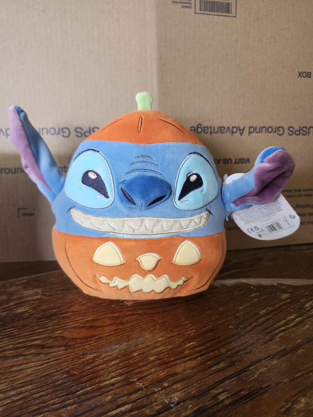 Disney Stitch Pumpkin Plush Squishmellow - Orange & Blue Halloween Plush